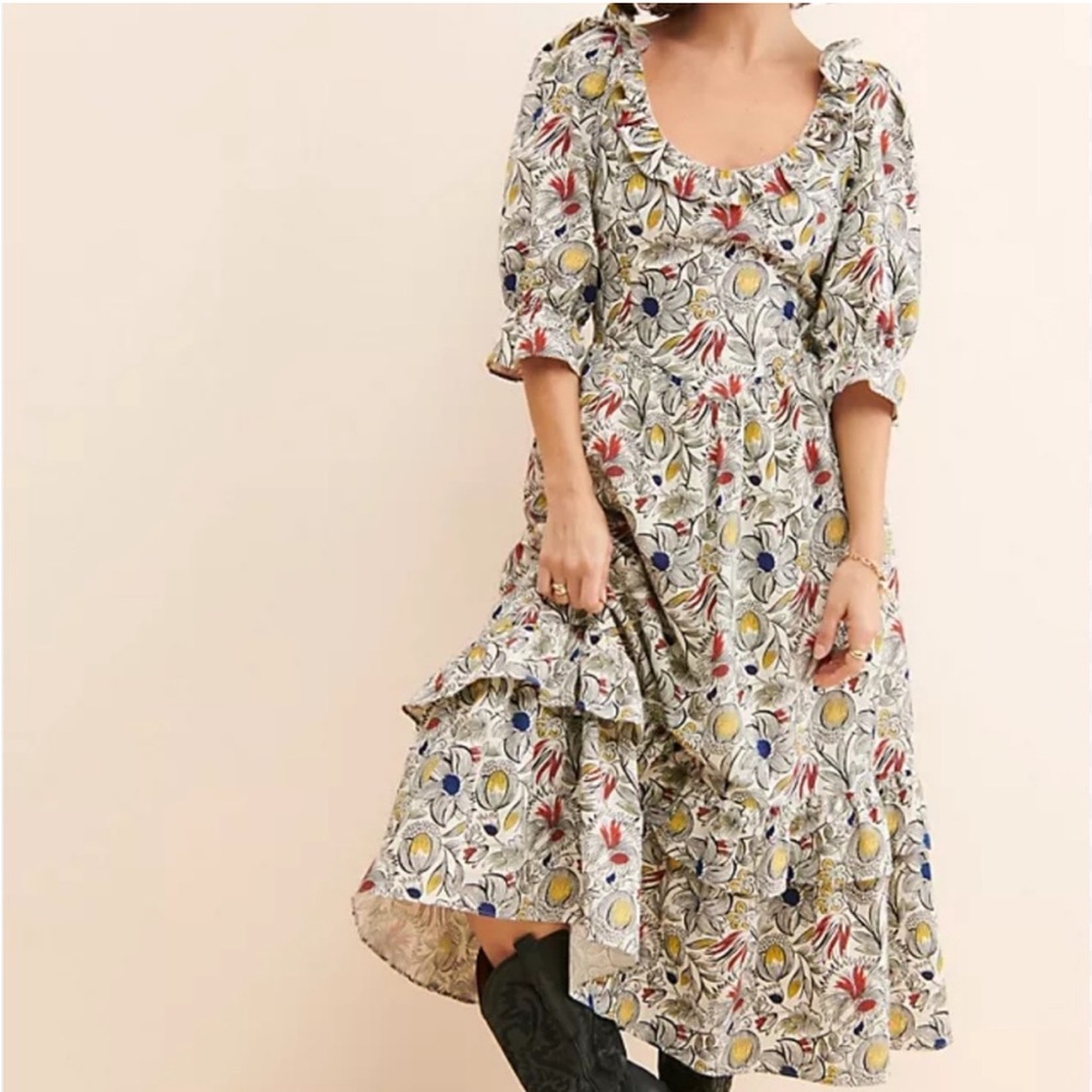 Meadows Dress Sycamore Maxi Ruffle in Floral Sketch - Picture 4 of 12